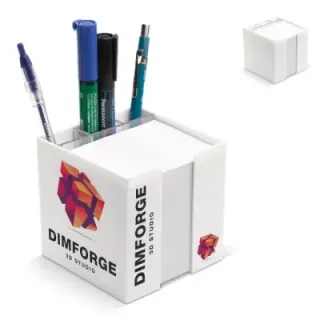 Paper pad 10x10x10cm FSC in cube box with stationery compartments  - LT91767 (gadzety reklamowe)